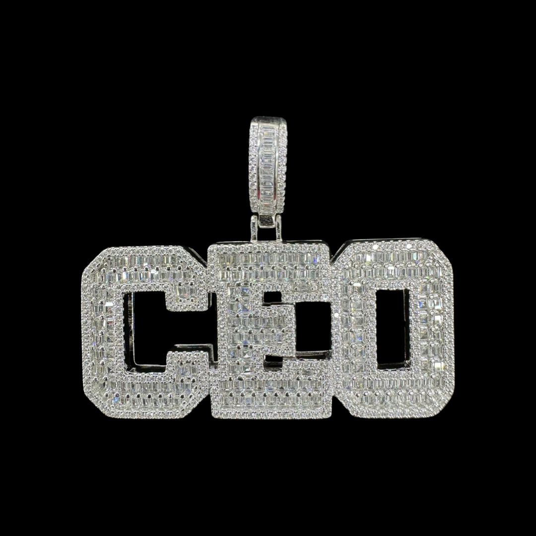 925 Sterling Cz CEO Pendant, Brand New